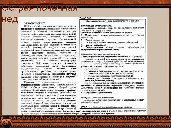 Острая почечная недостаточность 