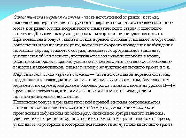 Симпатическая нервная система - часть вегетативной нервной системы, включающая нервные клетки грудного и верхне-поясничного