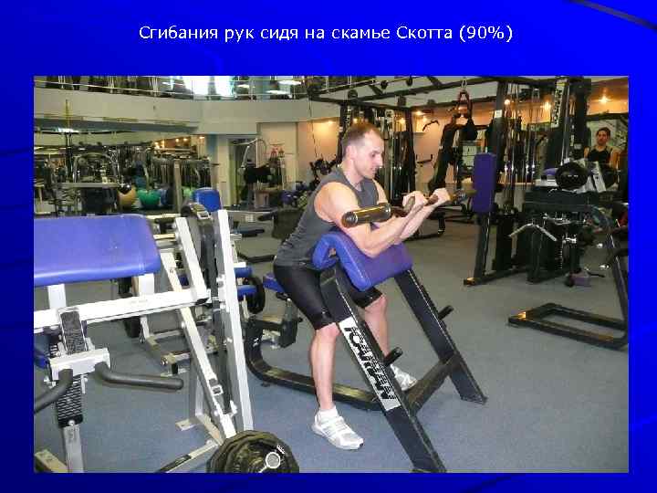 Сгибания рук сидя на скамье Скотта (90%) 