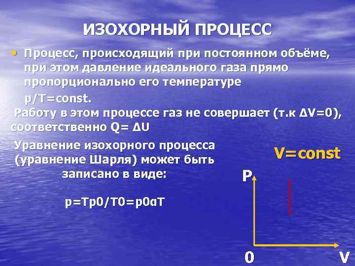 Процессы состояния идеального газа