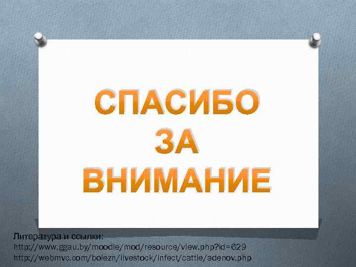 СПАСИБО ЗА ВНИМАНИЕ Литература и ссылки: http: //www. ggau. by/moodle/mod/resource/view. php? id=629 http: //webmvc.