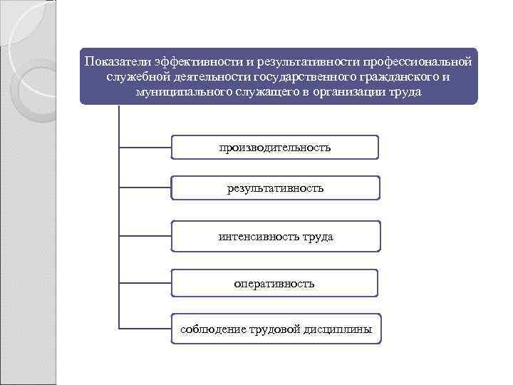 Показатели эффективности и результативности профессиональной служебной деятельности государственного гражданского и муниципального служащего в организации