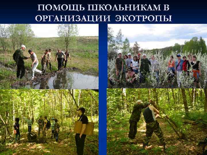 ПОМОЩЬ ШКОЛЬНИКАМ В ОРГАНИЗАЦИИ ЭКОТРОПЫ 