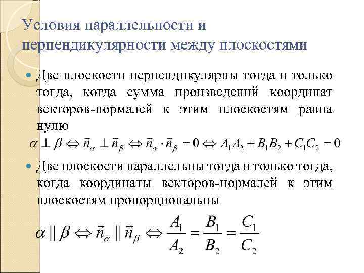 Вектор параллельный плоскости