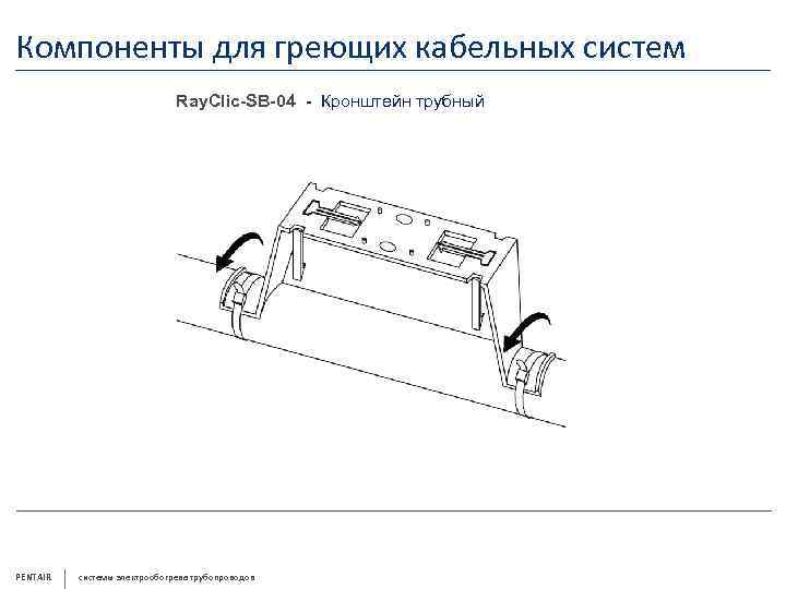 Компоненты для греющих кабельных систем Ray. Clic-SB-04 - Кронштейн трубный PENTAIR системы электрообогрева трубопроводов