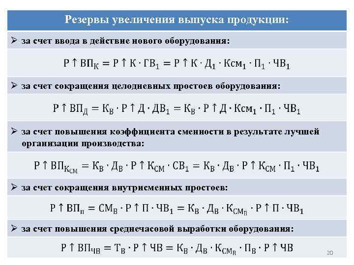 За счет сокращения. Резервы роста выпуска продукции формула. Резервы увеличения выпуска продукции. Резерв выпуска продукции формула. Определить резерв увеличения выпуска продукции.