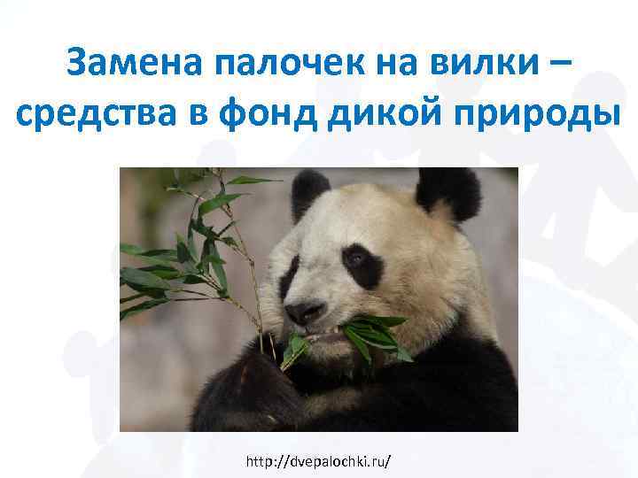 Замена палочек на вилки – средства в фонд дикой природы http: //dvepalochki. ru/ 