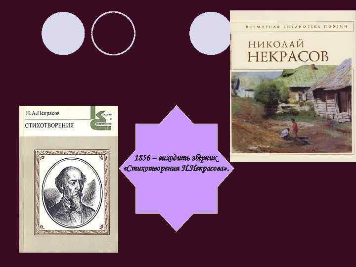 1856 – виходить збірник «Стихотворения Н. Некрасова» . 