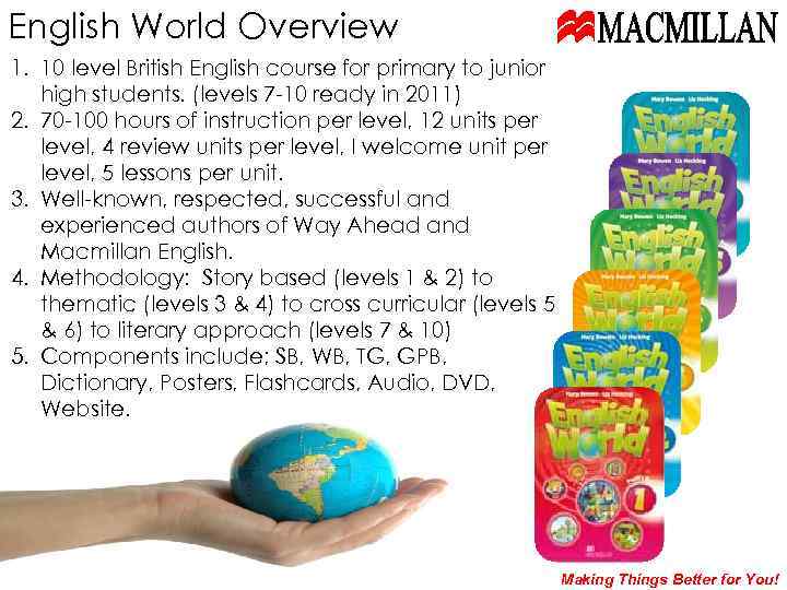 English World Overview 1. 10 level British English course for primary to junior high