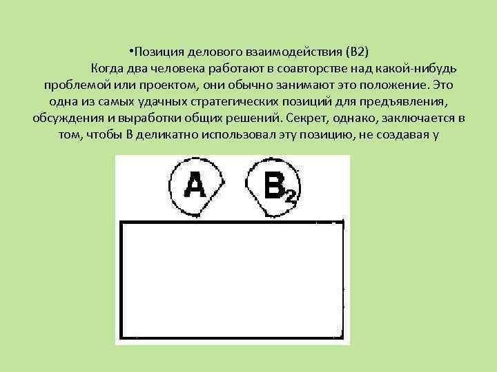  • Позиция делового взаимодействия (В 2) Когда два человека работают в соавторстве над