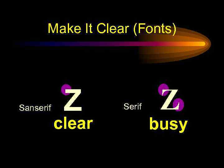 Make It Clear (Fonts) Sanserif Z clear Serif Z busy 