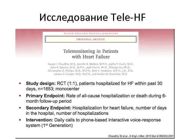 Исследование Tele-HF 