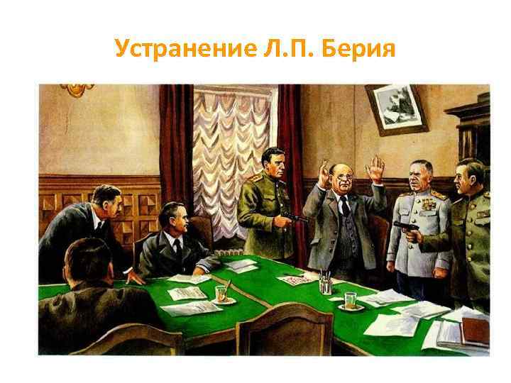 Устранение Л. П. Берия 1. Арест Берия. 2. Суд и расстрел 