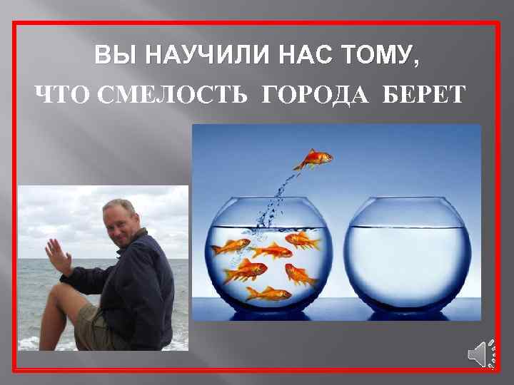 ВЫ НАУЧИЛИ НАС ТОМУ, ЧТО СМЕЛОСТЬ ГОРОДА БЕРЕТ 