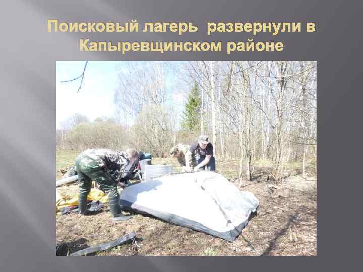 Поисковый лагерь развернули в Капыревщинском районе 