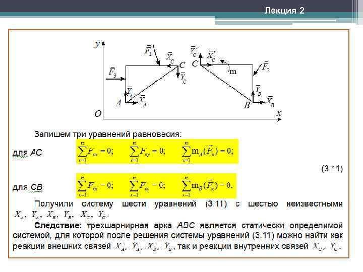 Уравнение равновесия механика