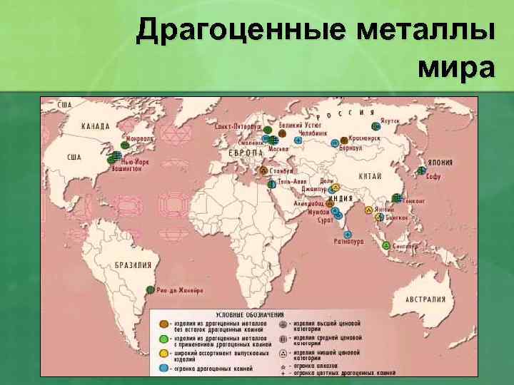 Драгоценные металлы мира 