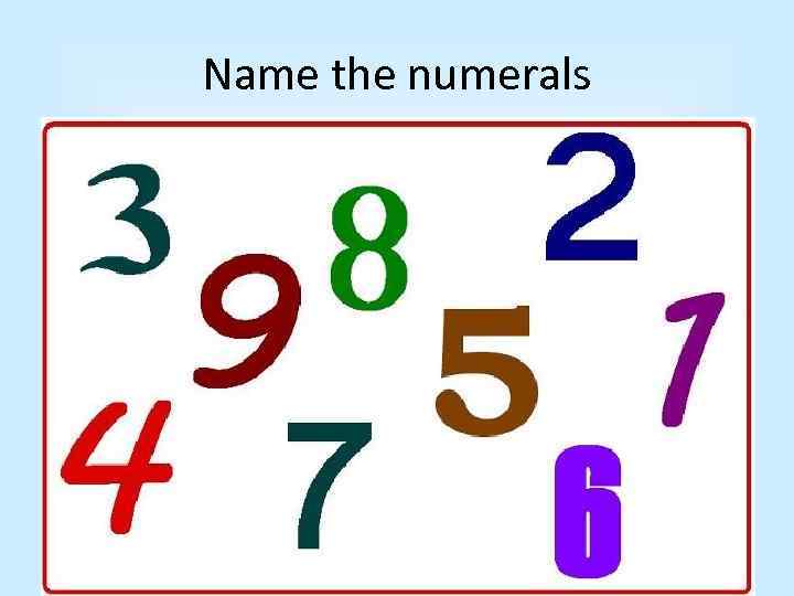 Name the numerals 