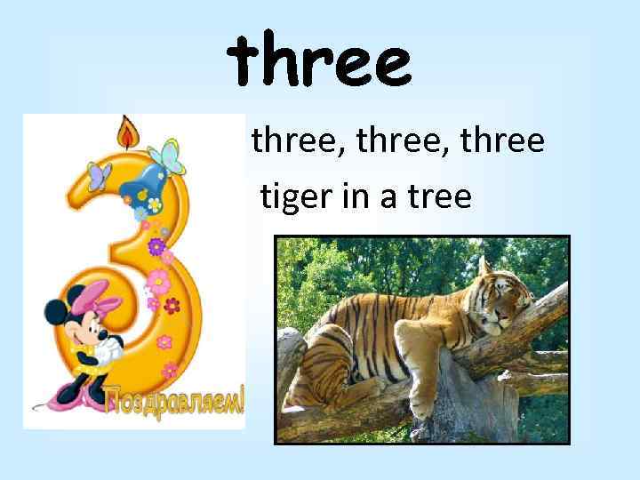 three, three tiger in a tree 
