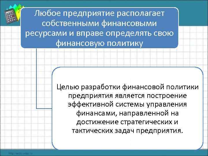 Любое предприятие располагает собственными финансовыми ресурсами и вправе определять свою финансовую политику Целью разработки