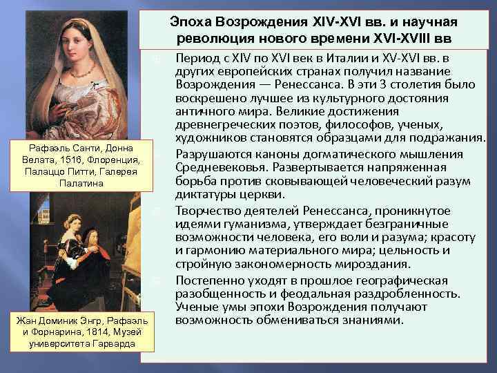  Рафаэль Санти, Донна Велата, 1516, Флоренция, Палаццо Питти, Галерея Палатина Жан Доминик Энгр,