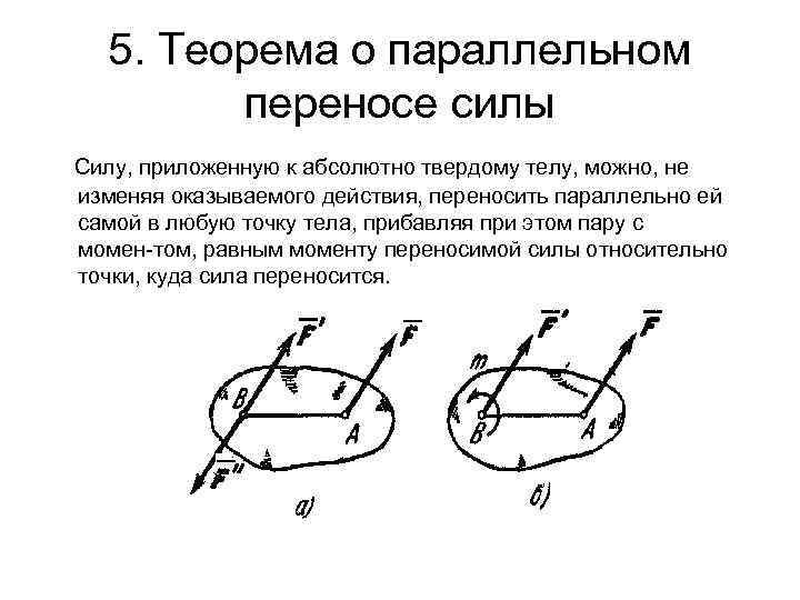 Параллельно вдоль. Лемма Пуансо о параллельном переносе сил. Теорема Пуансо о параллельном переносе. Теорема о параллельном переносе силы. 1. Теорема Пуансо о параллельном переносе сил.