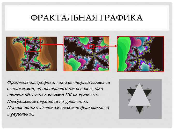 Виды компьютерной графики фрактальная. Растровая Векторная и Фрактальная Графика. Фрактальная Графика Векторная Графика. Простейший объект фрактальной графики. Элементы изображения фрактальной графики.