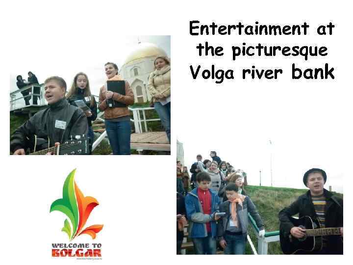 Entertainment at the picturesque Volga river bank 