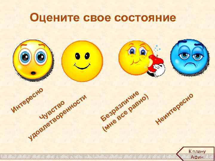 Оцените свое состояние но ес ти р с те во но ст ен Ин