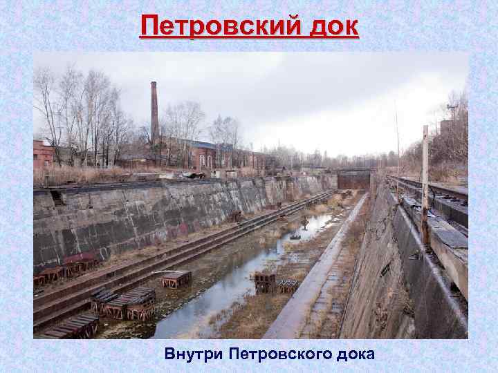 Петровский док Внутри Петровского дока 