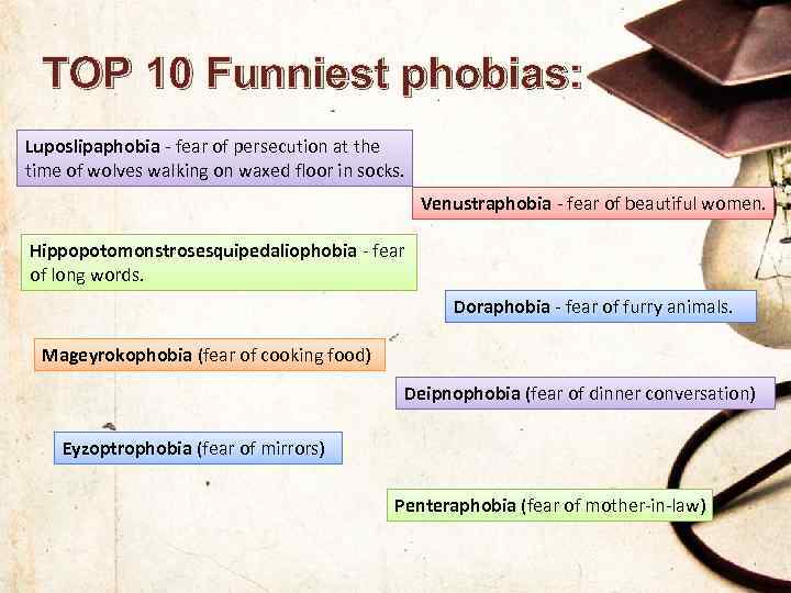 TOP 10 Funniest phobias: Luposlipaphobia - fear of persecution at the time of wolves
