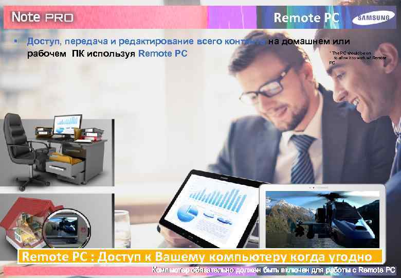 Remote PC § Доступ, передача и редактирование всего контента на домашнем или * The