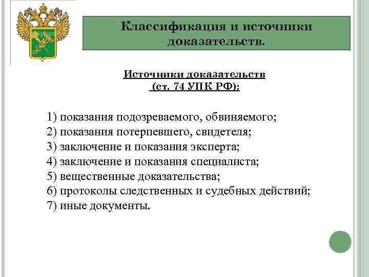 Доказательства и доказывание в уголовном процессе Презентационный материал