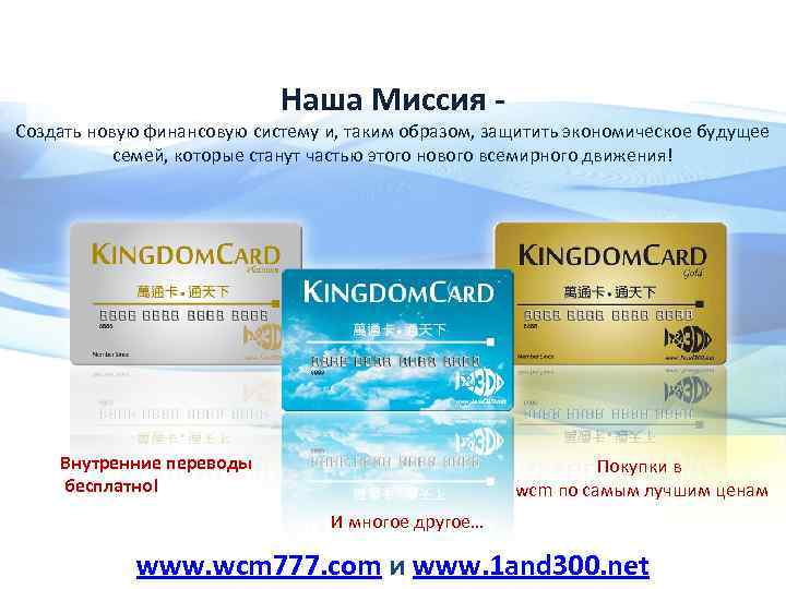 Наша Миссия - Создать новую финансовую систему и, таким образом, защитить экономическое будущее семей,