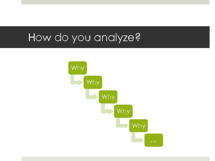 How do you analyze? Why Why Why … 