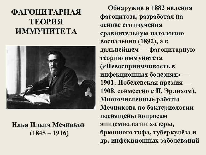 Теория иммунитета мечникова