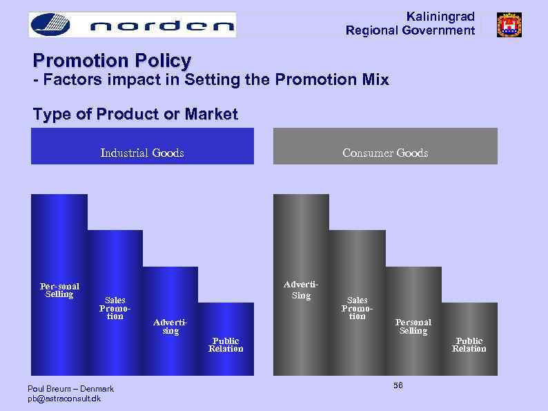 Kaliningrad Regional Government Promotion Policy - Factors impact in Setting the Promotion Mix Type