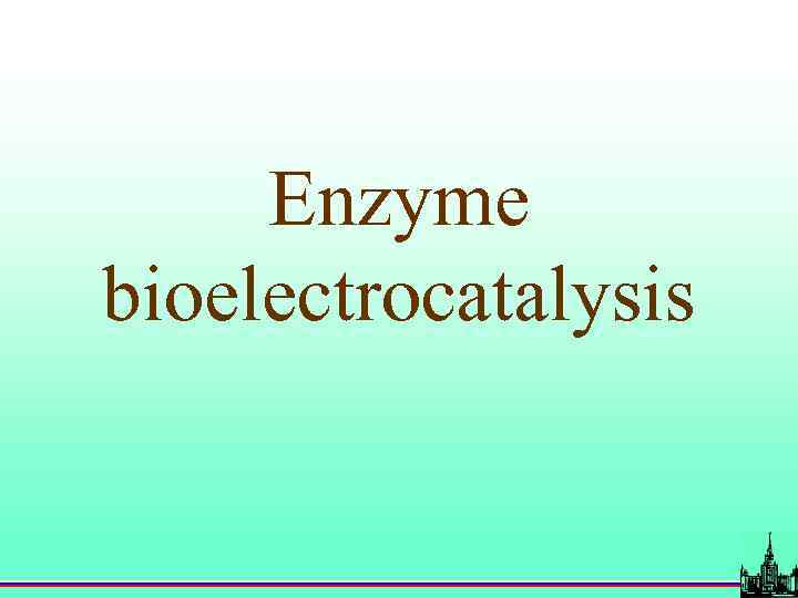 Enzyme bioelectrocatalysis 