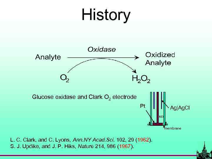 History Glucose oxidase and Clark O 2 electrode Pt Ag|Ag. Cl KCl membrane L.