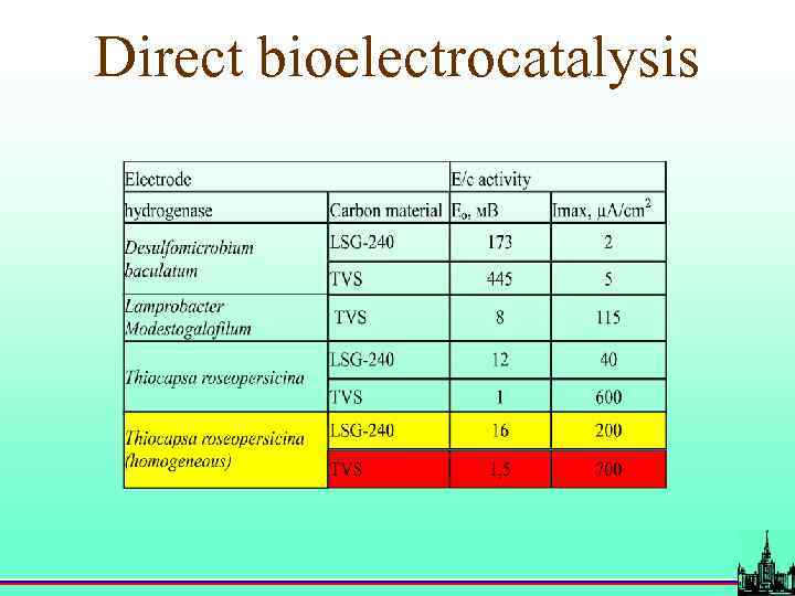 Direct bioelectrocatalysis 