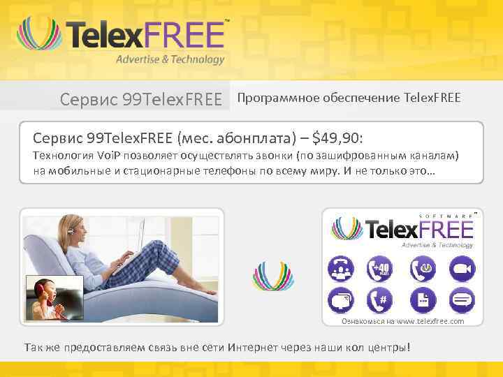 Сервис 99 Telex. FREE Программное обеспечение Telex. FREE Сервис 99 Telex. FREE (мес. абонплата)