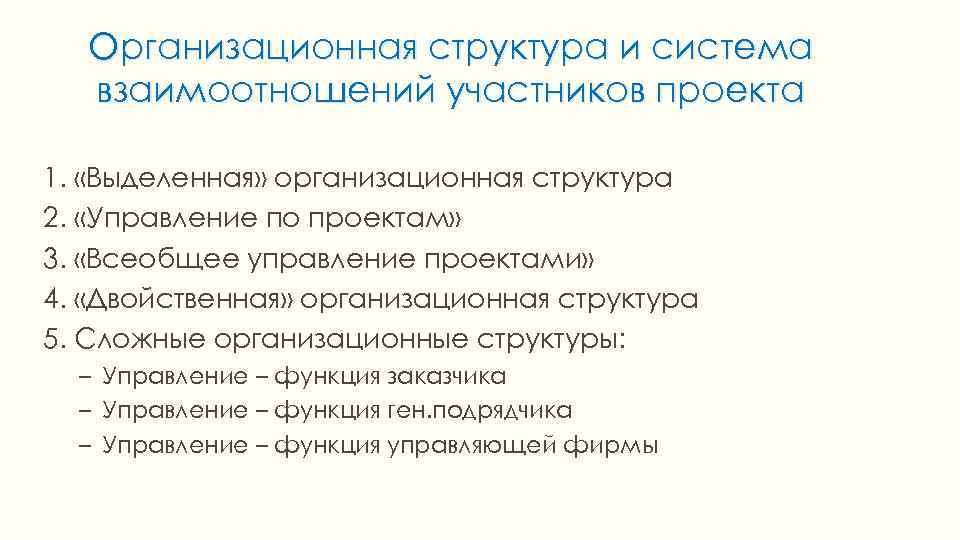 Двойственная организационная структура управления проектом