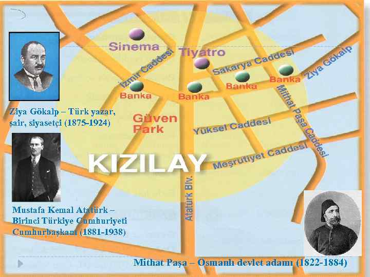 Ziya Gökalp – Türk yazar, şair, siyasetçi (1875 -1924) Mustafa Kemal Atatürk – Birinci