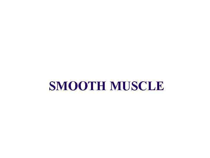 SMOOTH MUSCLE 