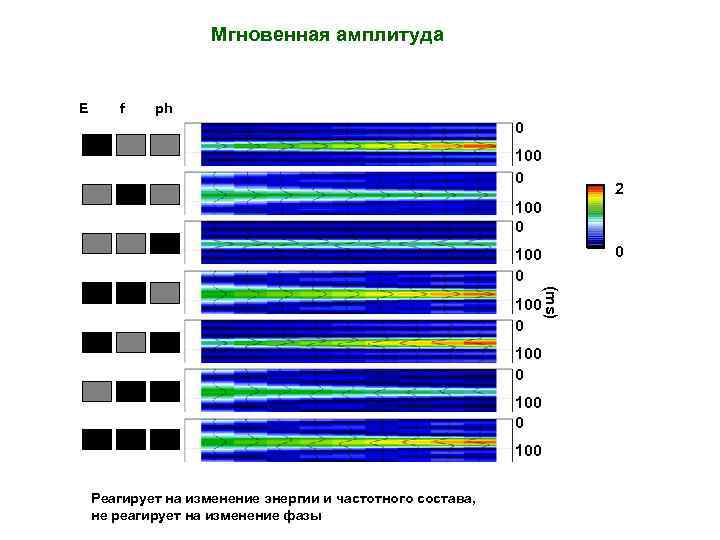 Мгновенная амплитуда E f ph 0 100 0 2 100 0 0 100 Реагирует