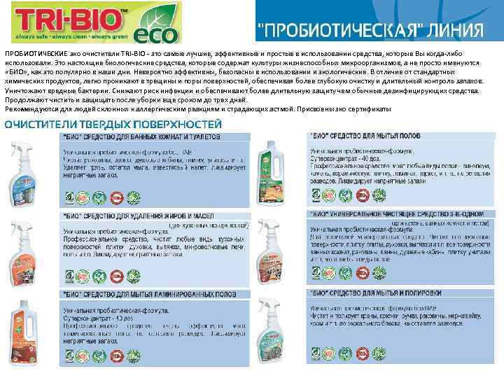 ПРОБИОТИЧЕСКИЕ эко очистители TRI-BIO - это самые лучшие, эффективные и простые в использовании средства,