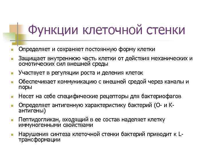 5 функций клетки