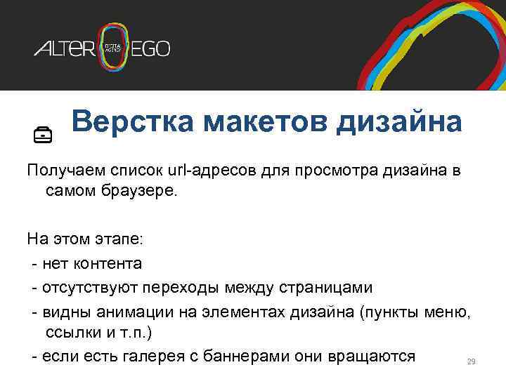 Верстка макетов дизайна Получаем список url-адресов для просмотра дизайна в самом браузере. На этом