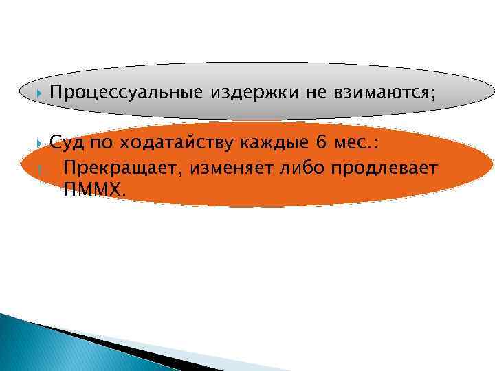  Процессуальные издержки не взимаются; Суд по ходатайству каждые 6 мес. : 1. Прекращает,