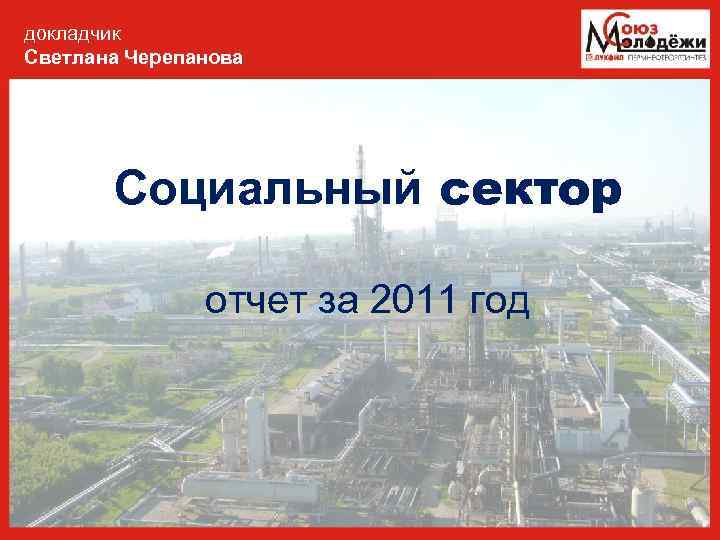 докладчик Светлана Черепанова Социальный сектор отчет за 2011 год 